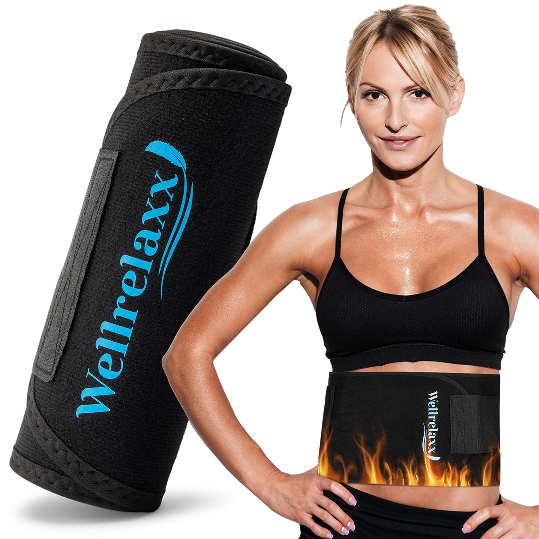 Bauchweggürtel Damen mit stark haftendem Klettverschluss - Schwitzgürtel bis 115cm - Waist Trainer D
