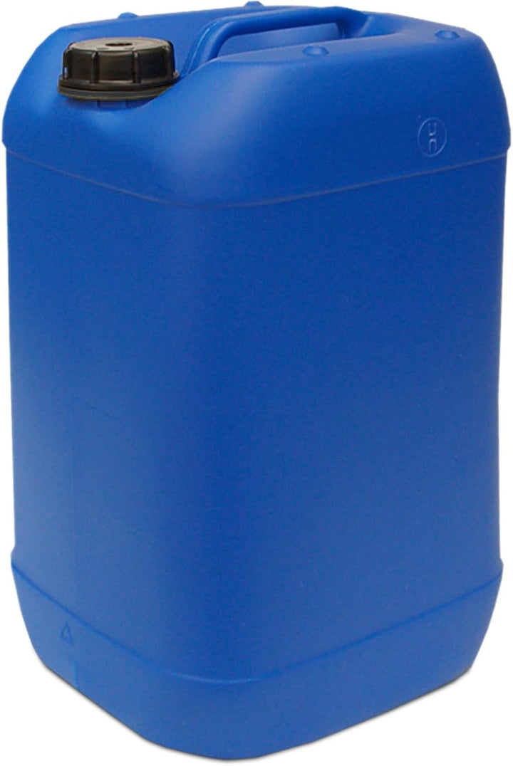 plasteo 25 Liter Getränke Wasserkanister mit 1 Hahn und Schraubdeckeln (DIN 61), Blau 3x 25L, 3x 25L