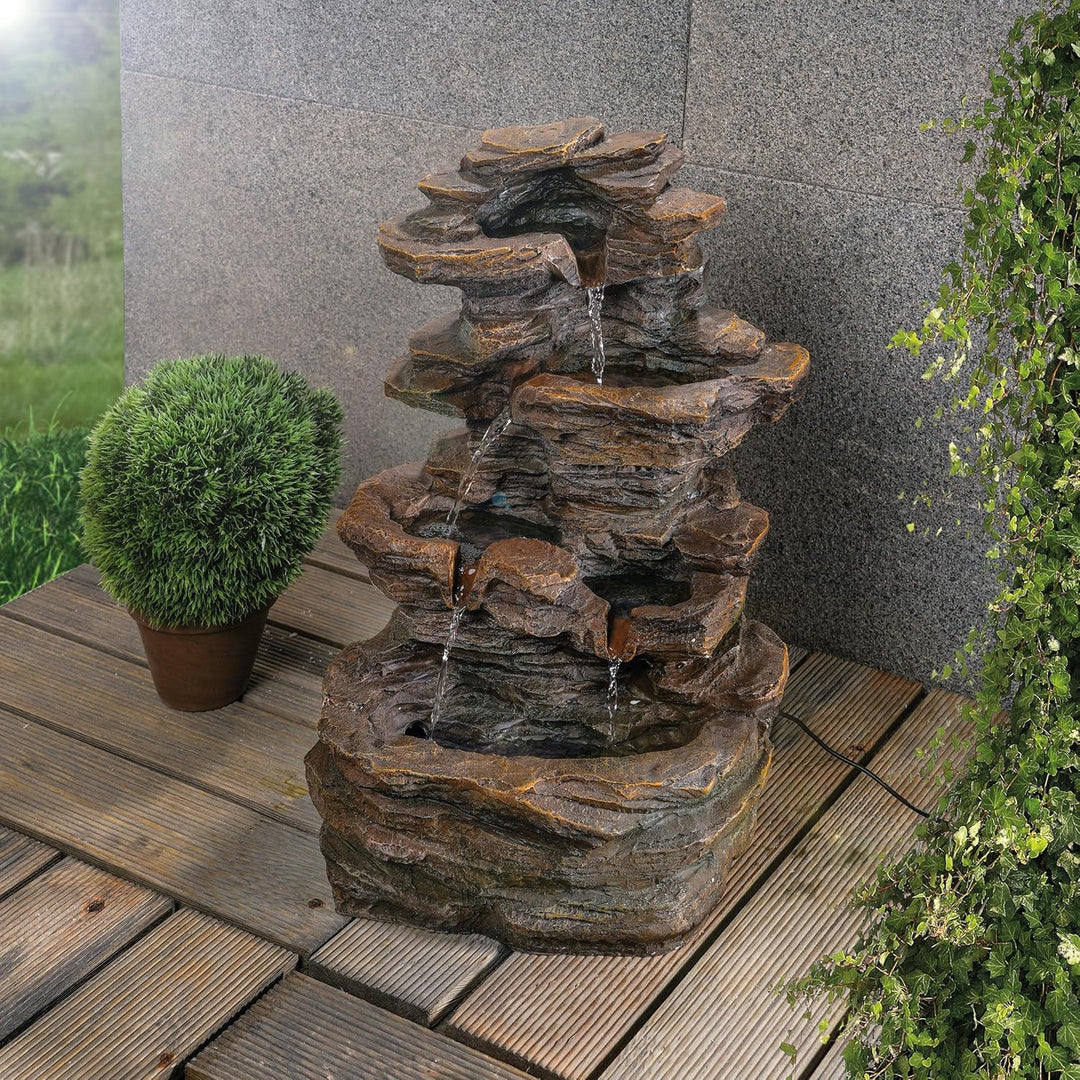Solar Gartenbrunnen Rock Fountain - extragrosses 5 Watt Solarmodul, Solarpumpe mit Direktbetrieb - 3