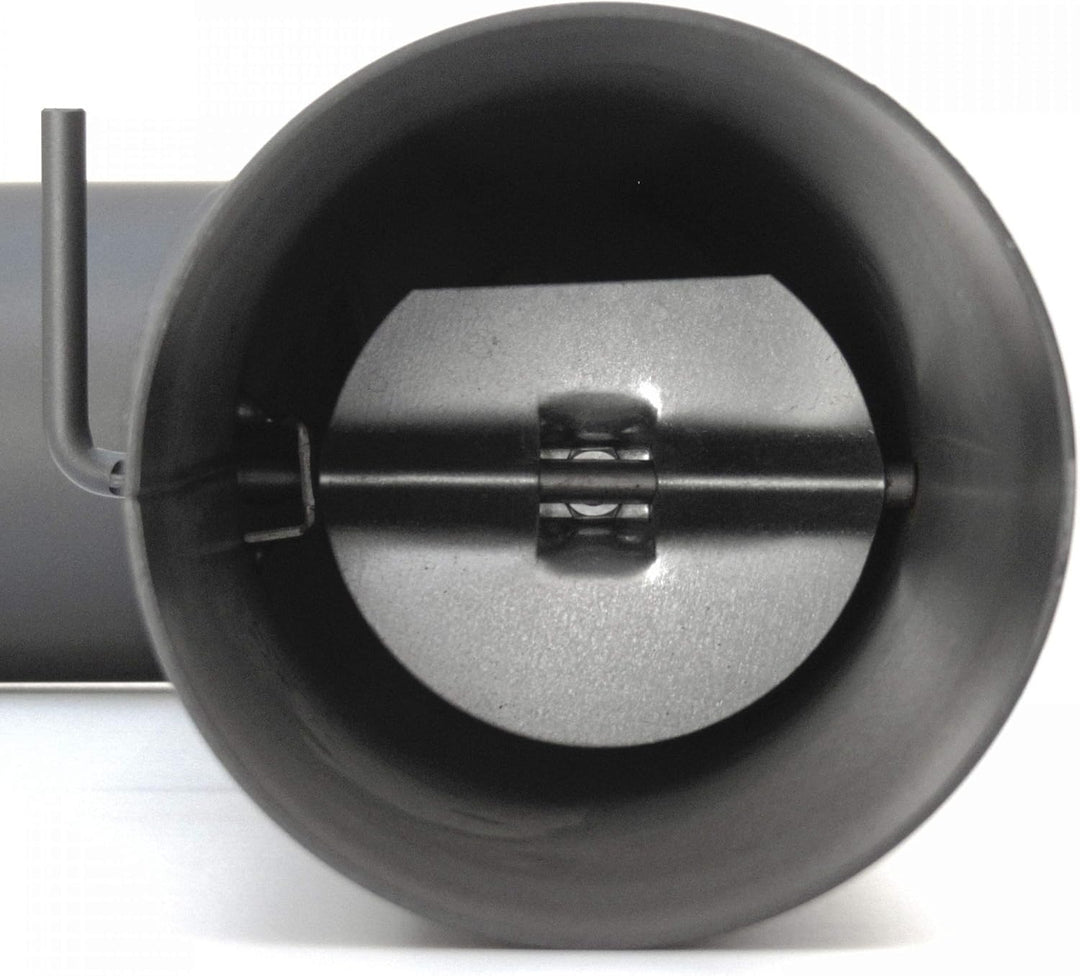 Raik Rauchrohr Ofenrohr Set 150 mm zweiteilig gussgrau 90 Grad Winkel integrierte Zugregulierung und