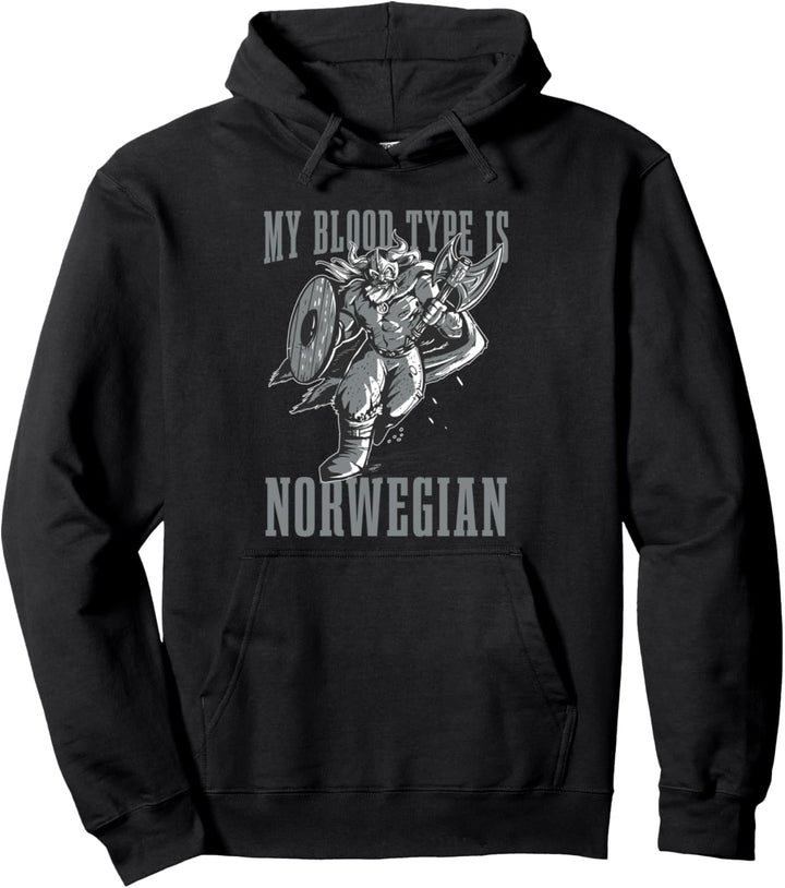 Norwegen Viking My Blood Type Is Norwegian Roots Pride Pullover Hoodie