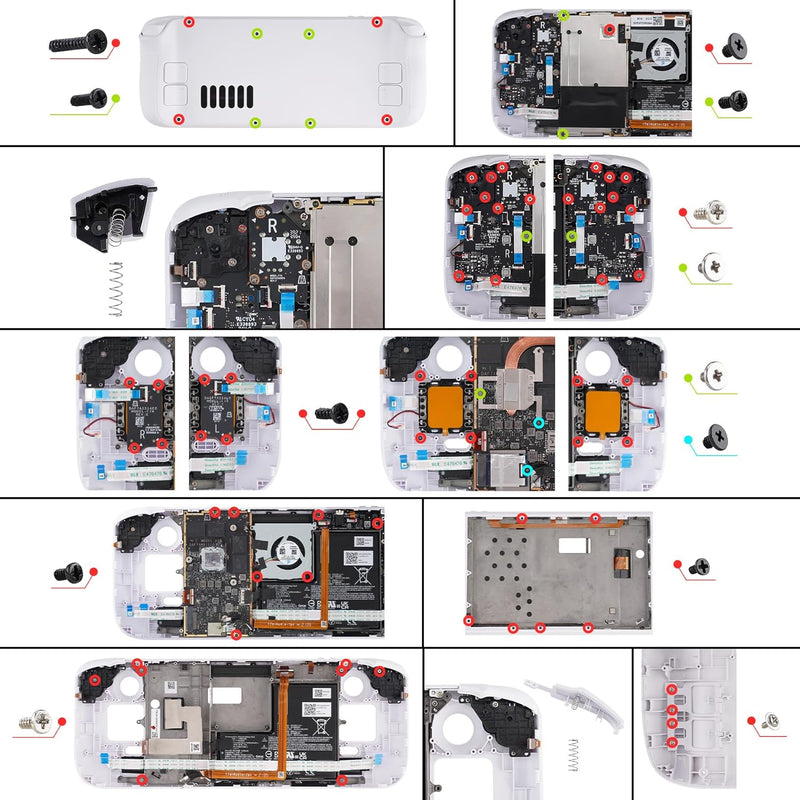 eXtremeRate Ersatz Full Case&Tasten Set für Steam Deck, DIY-Gehäuse Fronthülle/Rückplatte/Trigger D-