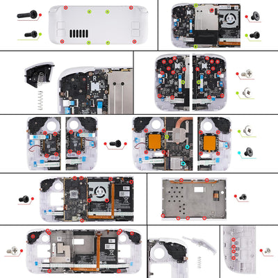 eXtremeRate Ersatz Full Case & Tasten Set für Steam Deck, Matt DIY-Gehäuse Fronthülle/Rückplatte/Tri