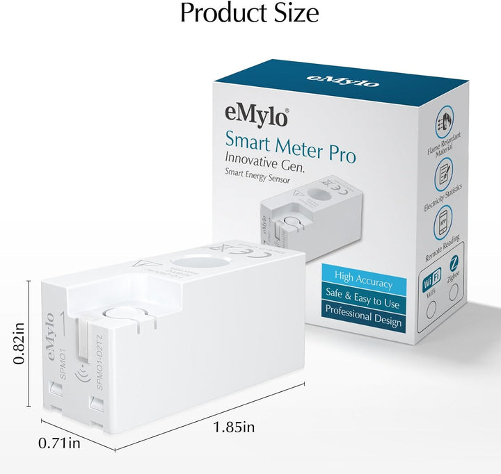 eMylo Smart Zibee Energiemessgerät Mini-Stromverbrauchsmessgerät 99% hohe Genauigkeit 1 Phasen Echtz