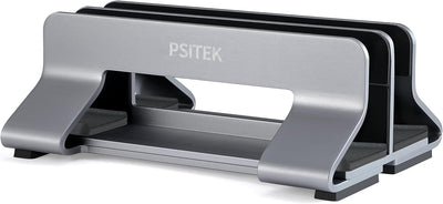 Psitek Einstellbar Aluminium Dual Laptop Ständer Vertikal Dockhalter, Unterstützt 2 Geräte, Verstell