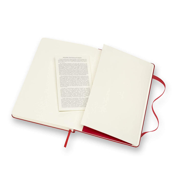 Moleskine - Klassisches Blanko Notizbuch - Hardcover mit Elastischem Verschlussband - Farbe Scharlac