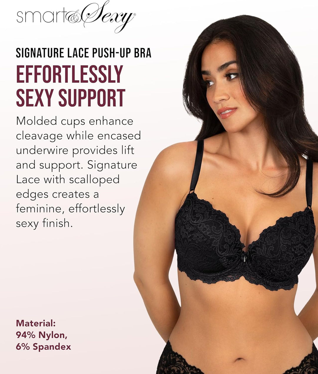 Smart & Sexy Damen Push-Up-BH (2er Pack) 70B Schwarz / Weiss, 70B Schwarz / Weiss, 2 Stück
