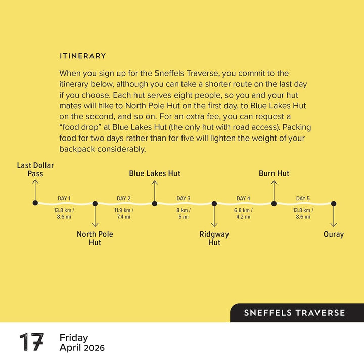Walks of the World Page-A-Day® Calendar 2026: 25 Epic Treks and Multiday Hikes, Kalender