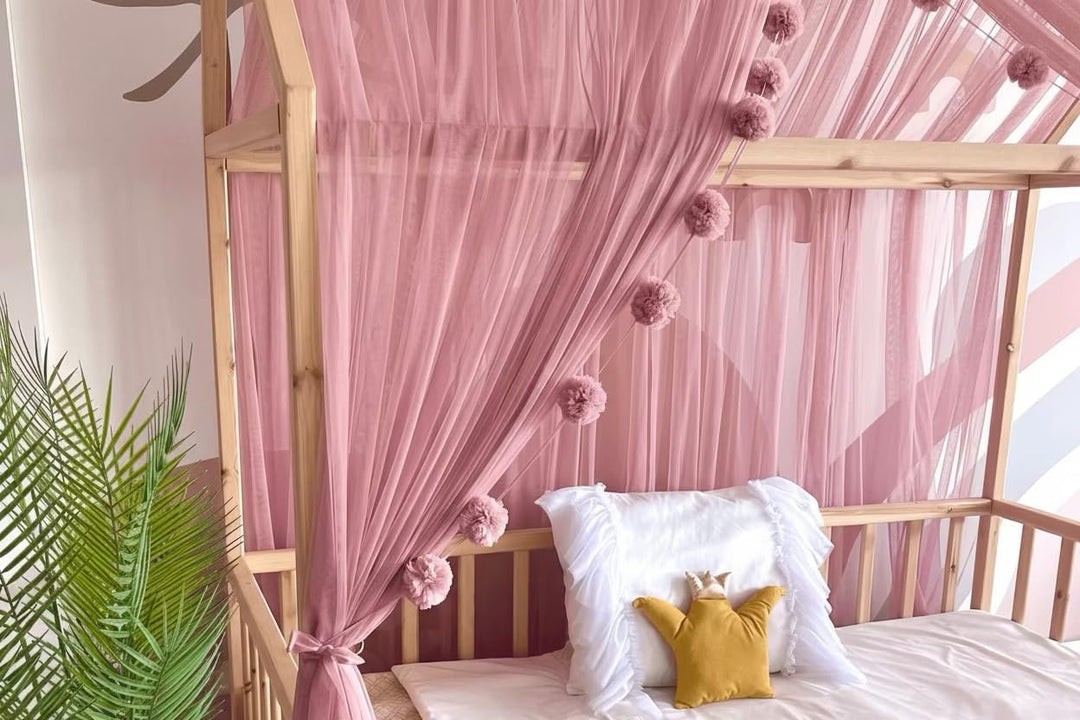 Baby Fancyroom Hausbett Himmel Betthimmel für Kinderbett Kinderzimmer Baldachin Bettvorhang Betthimm