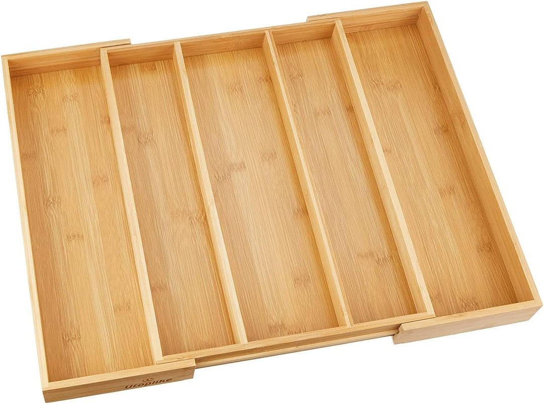 Utoplike Besteckkasten für Schubladen, Ausziehbar Besteck Organizer Küche, Schubladeneinsatz Holz, B
