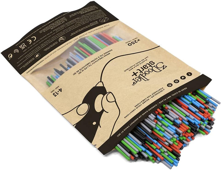 3Doodler 3DS-ECO-MIX2-250 3D-Stift-Nachfüllpackung aus Kunststoff, 250 Stück – Mix 2 (Primary Pow),