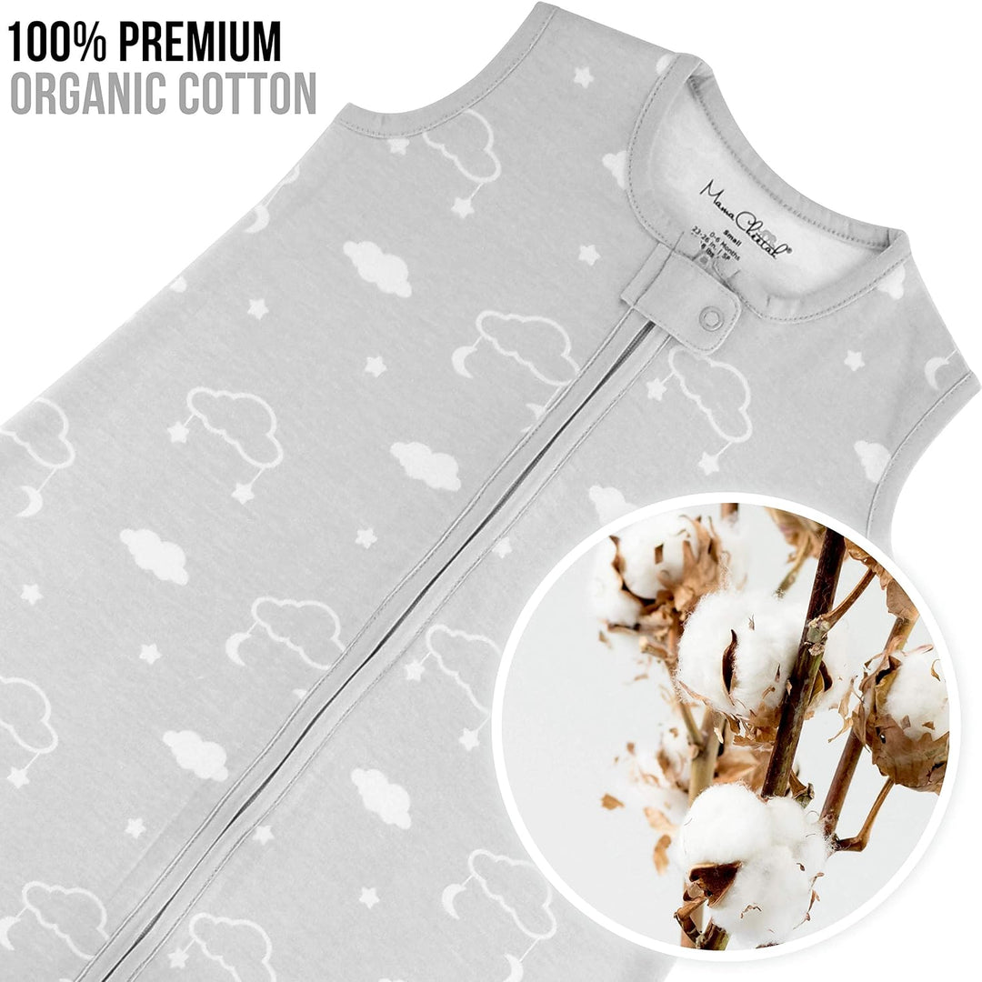 Mama Cheetah Baby Schlafsack, Bio-Baumwolle, Tragbare Babydecke, Schlafsack mit 2-Wege-Reissverschlu