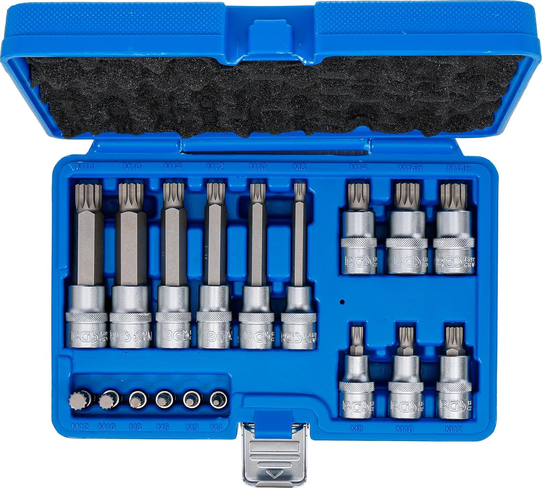 BGS 5172 | Bit-Einsatz-Satz | Antrieb Innenvierkant 6,3 mm (1/4") / 12,5 mm (1/2") | Innenvielzahn (
