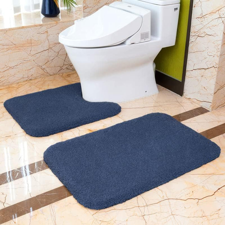 Badematten Set 2 Teilig Rutschfest Badvorleger Set Verdickt Badteppich Badgarnitur Set Weich Flausch
