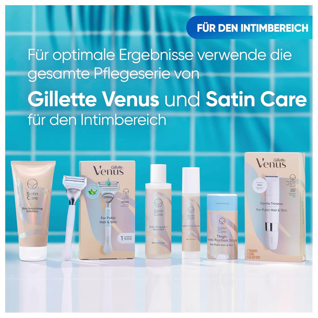 Venus Satin Care Damenrasierer für den Intimbereich - 4 Ersatzklingen Rasierer + 4 Klingen, Rasierer