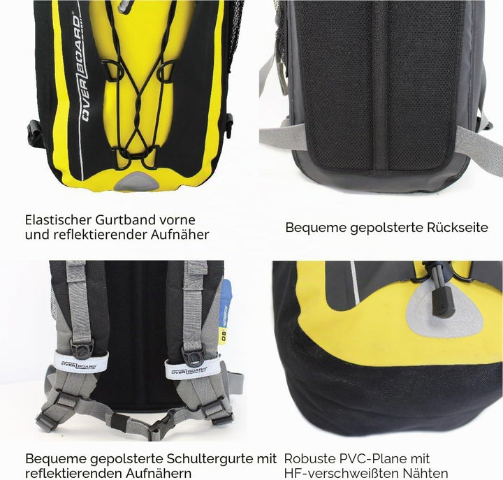 Overboard Wasserdichter Rucksack Gelb, Gelb