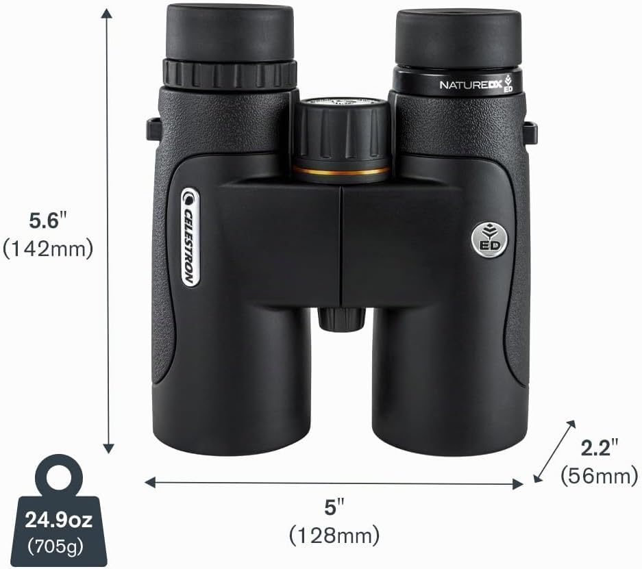 Celestron 72332 Nature DX ED 8x42 Fernglas für Natur- und Vogelbeobachtungen mit Objektivlinsen mit