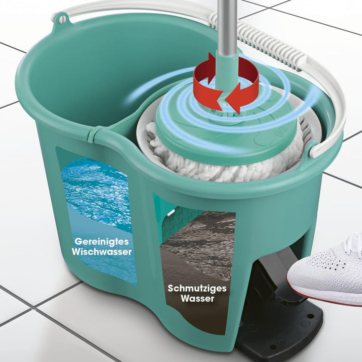 CLEANmaxx Power-Wischmopp mit Zwei-Kammer-Filtersystem | Designed in Deutschland - Schmutzwasser wir