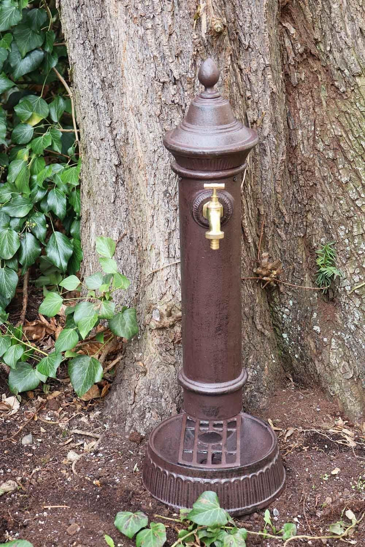 aubaho Standbrunnen 73cm Alu Brunnen Waschbecken Garten im Antik-Stil braun