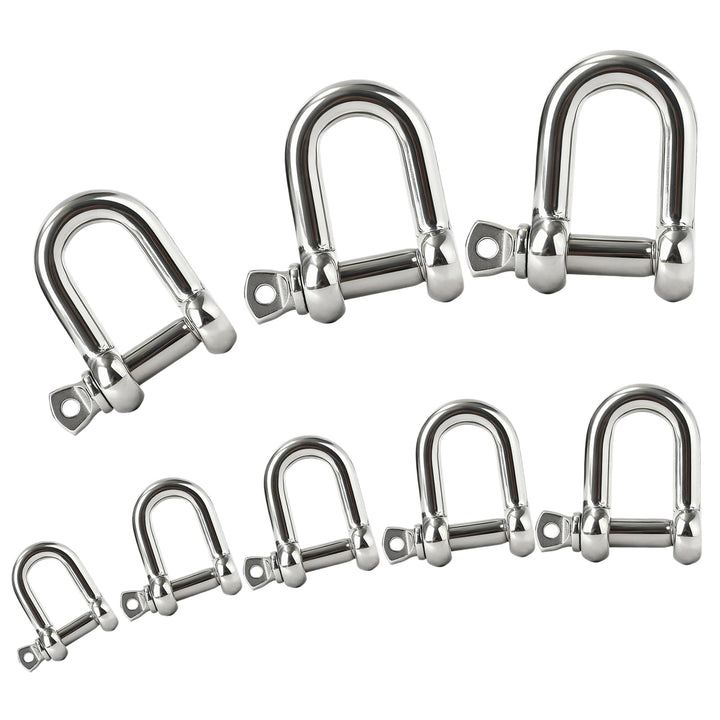 Edelstahl Schäkel Schloss, 10mm D Ring Schraube Bogen Anker für Marine Boot, Ketten Schäkel mit Pin