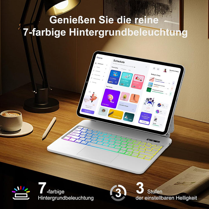 Magic Keyboard Hülle für iPad Air 13 Zoll M4 2026/M3 2025/M2 2024, Weiss | Tastatur für iPad Pro 12.