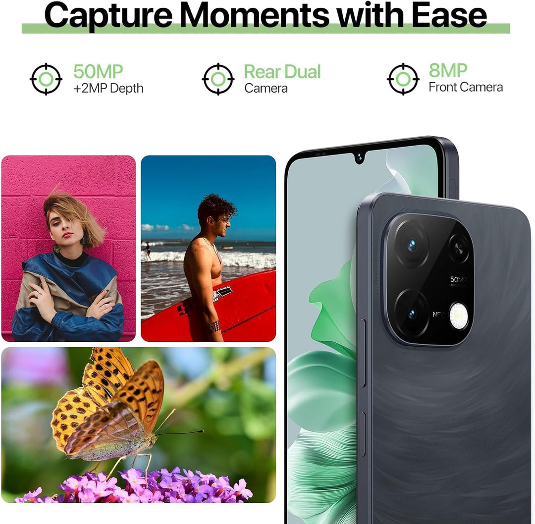 UMIDIGI G9C Android 14 NFC Smartphone(2024),12(6+6)+128GB,90Hz,50MP+8MP Kamera,Bluetooth 5.4,Simlock