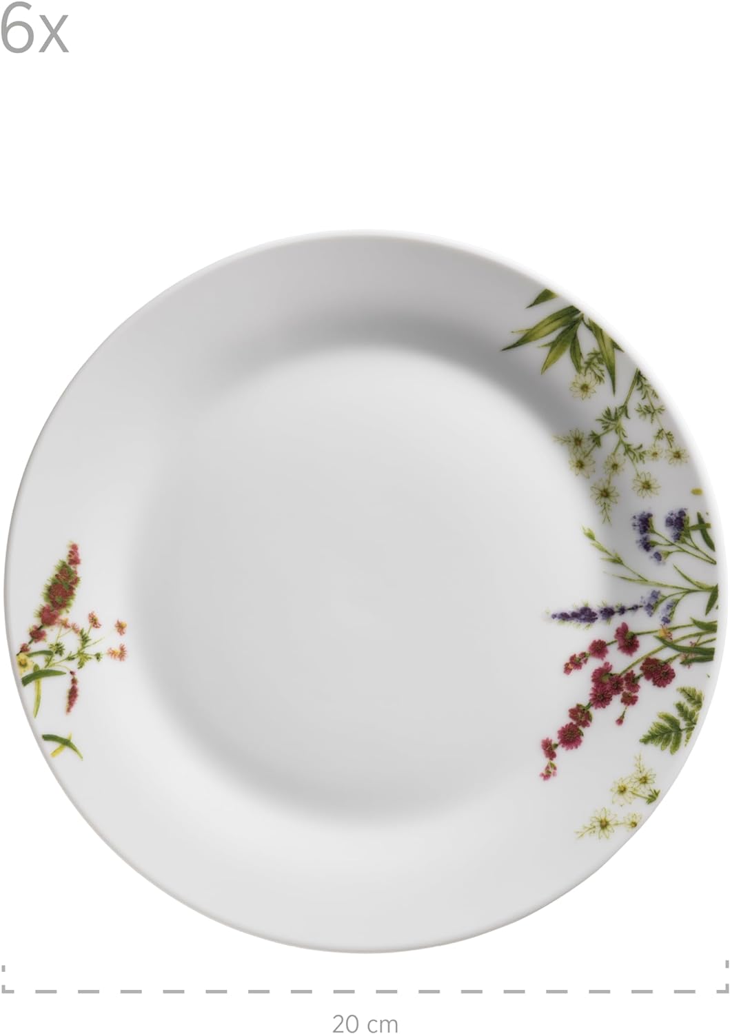 Mäser Herbal Garden, Tellerset für 4 Personen mit detailliertem Blumendekor, 18-tlg. Geschirr Set mi