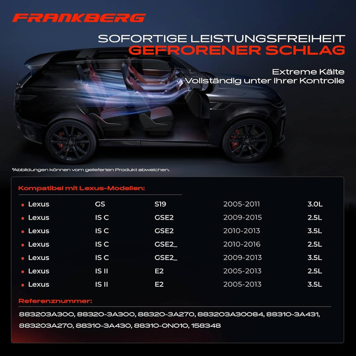 Frankberg Klimakompressor Klimaanlage Kompatibel mit GS S19 GRS19 GWS19 UZS19 2005-2011 IS C GSE2 20