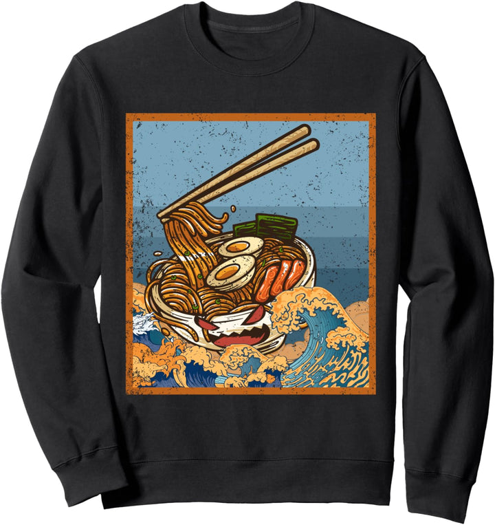 Glitch Anime Aesthetic Style Japan Grunge Vaporwave Ramen Sweatshirt