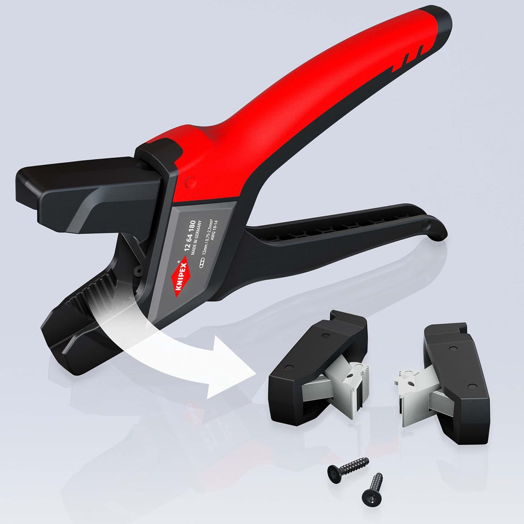 Knipex Automatische Flachkabel-Abisolierzange 180 mm 12 64 180 Einzelbett, Einzelbett