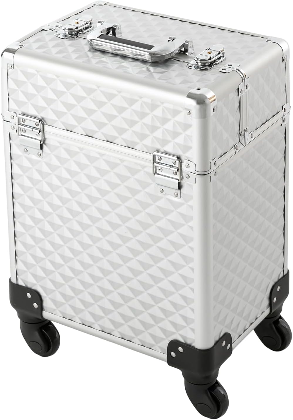 Kosmetikkoffer Trolley, Gross Beauty Case Nagelkoffer Multikoffer, Silvery, Abschliessbar,Profession