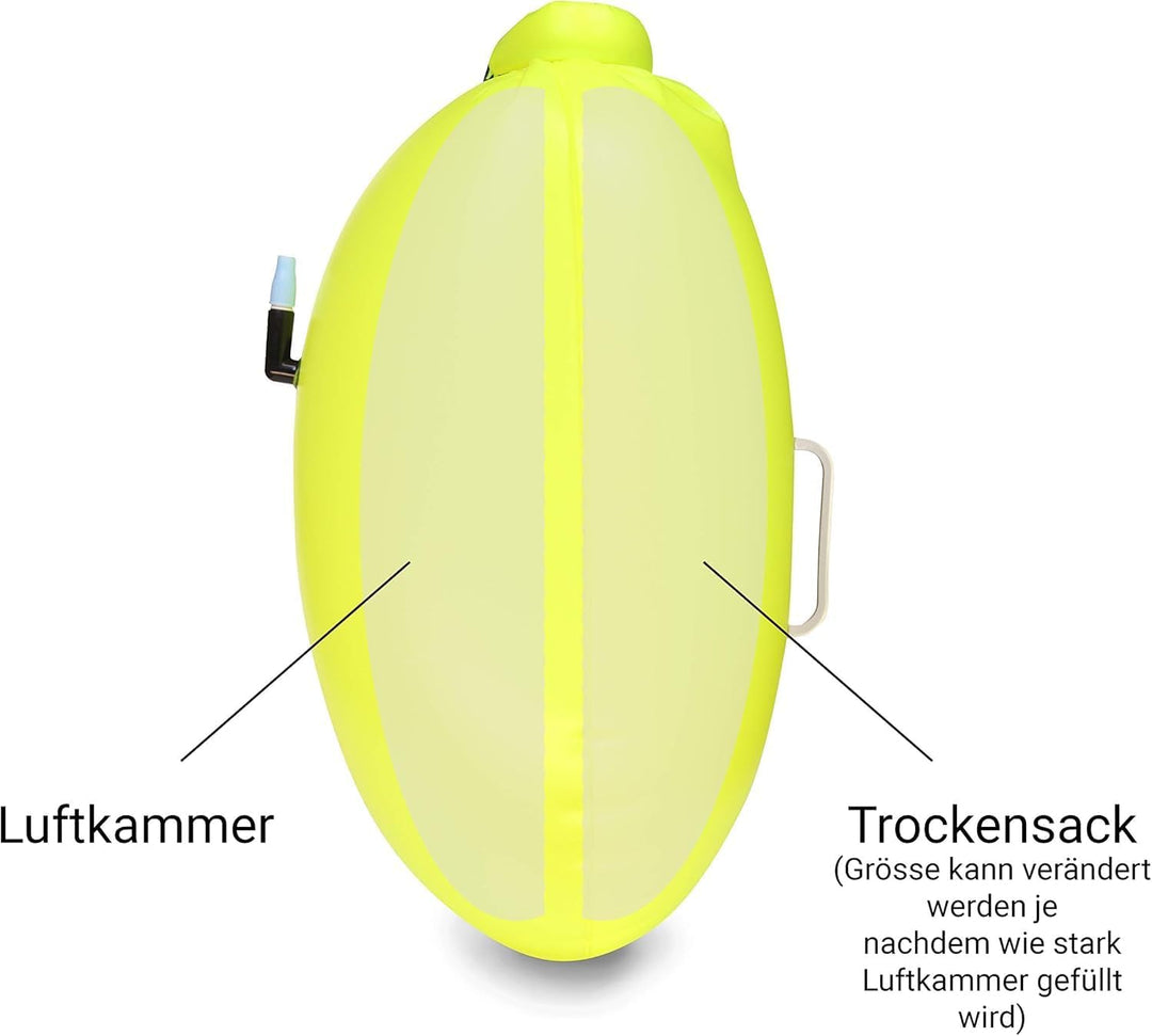 Schwimmboje & Trockensack - 28l. Sicherheit beim Schwimmen, Open Water und Triathlon. Swimming Buoy,