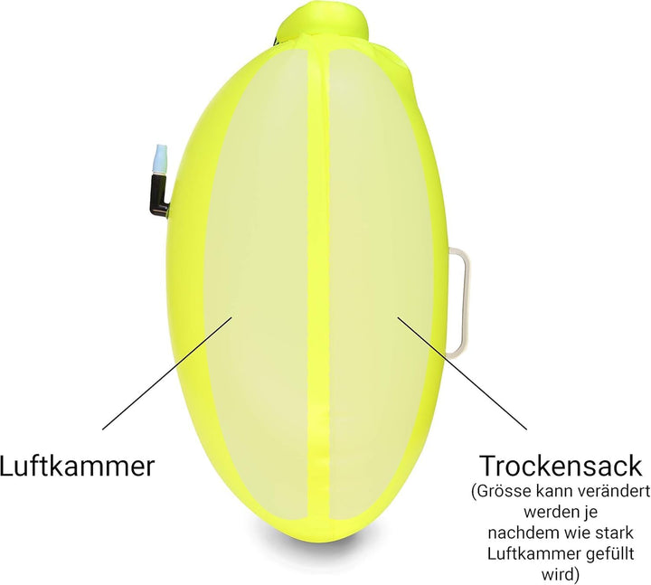 Schwimmboje & Trockensack - 28l. Sicherheit beim Schwimmen, Open Water und Triathlon. Swimming Buoy,