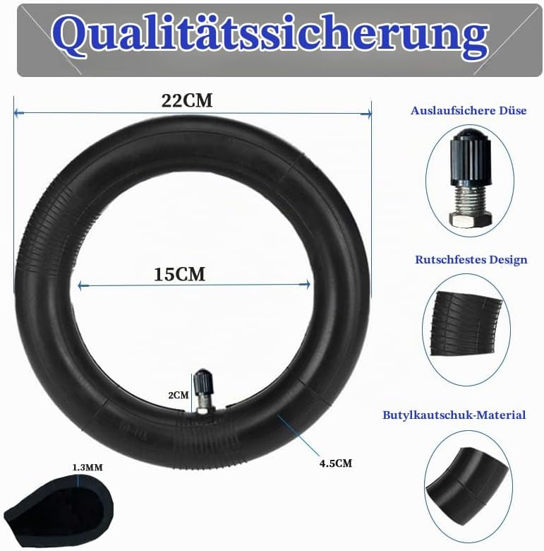 OUXI 4pcs E-Scooter-Reifen 8 1/2 Reifen mit 1 Reifen und 1 Schlauchpaket E-Scooter Ersatzschlauch +