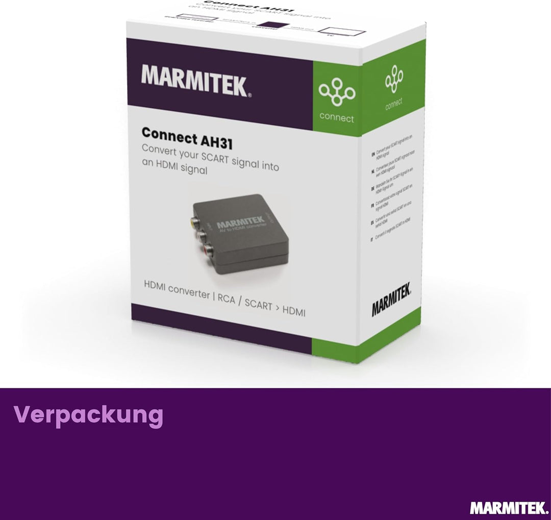 RCA auf HDMI Konverter - Marmitek Connect AH31-1080p Full HD - Keine Software notwendig - Composite
