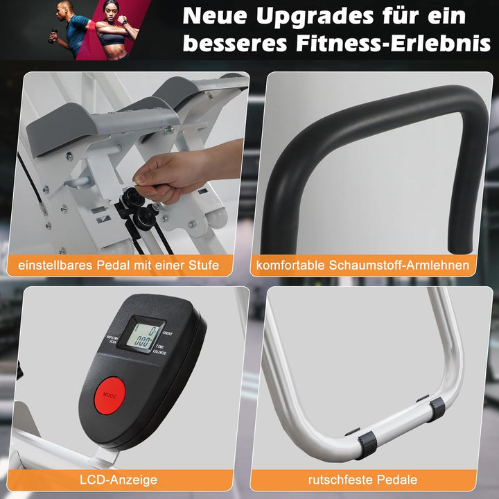 Treppe Stepper Klappbare,CEIEVER Vertikale Klettermaschine mit Einstellbarer Pedale Tragbarer Crosst