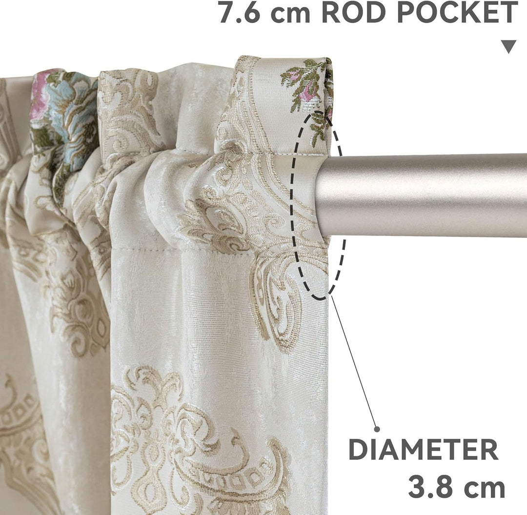 TOPLUXE Vorhänge für Fenster, Damastvorhänge 132x213cm für Schlafzimmer Wohnzimmer Küche, 2 Paneele