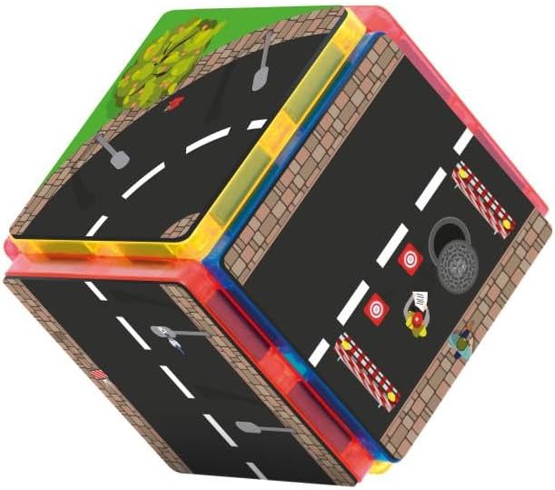 Coblo Magnetisches strassen 50 Stück - Magnetspielzeug - Geschenk 3 Jahre - Montessori-inspiriertes