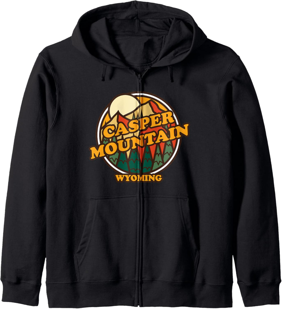 Vintage Casper Mountain, Wyoming Mountain Wander-Druck Kapuzenjacke