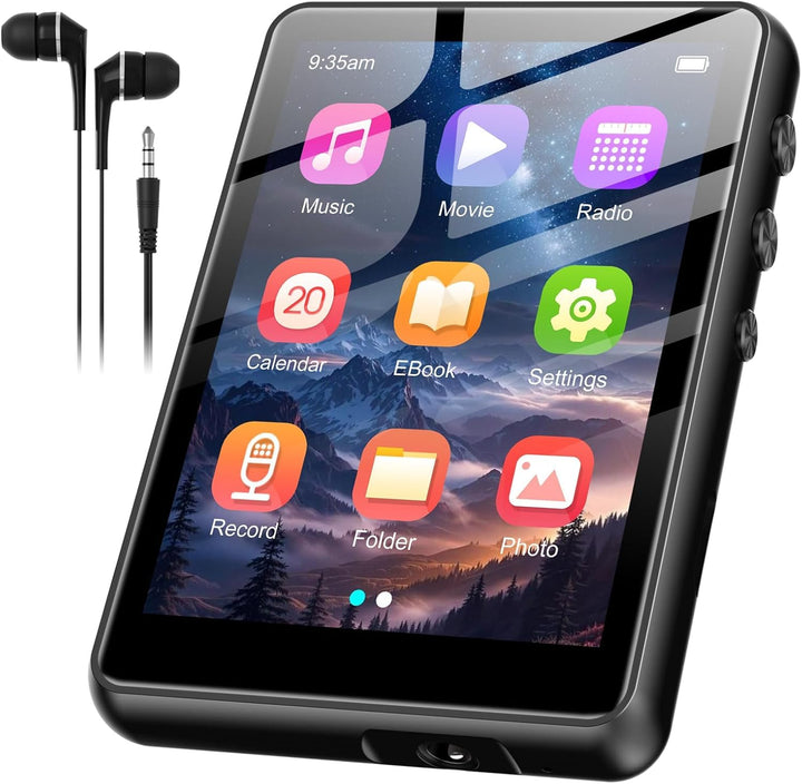SWOFY 128GB SWOFY MP3 Player Bluetooth 5.3, 300 mAh Batterie，2.4 Zoll Touchscreen Mini Musik Player,