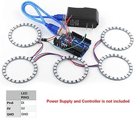 WS2812 RGB LED 24 Bits 24 X LED WS2812B 5050 Vollfarblicht adressierbarer Ring mit integriertem Trei