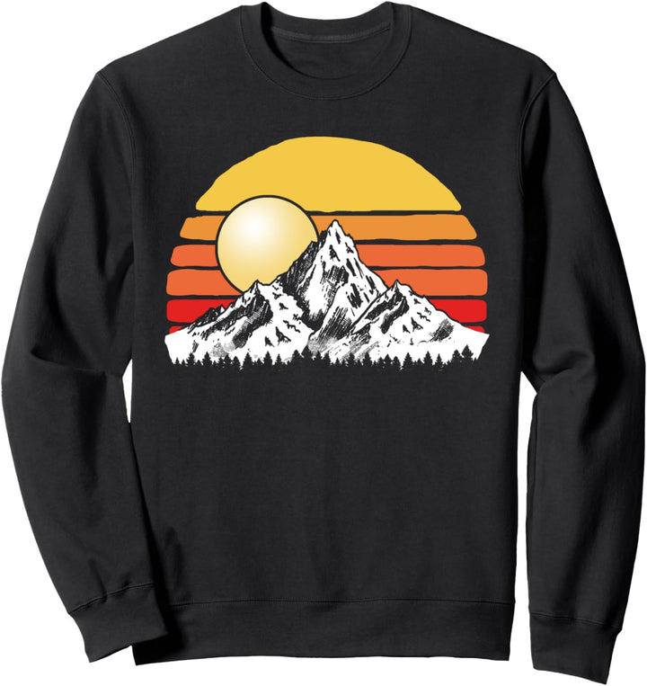 Vintage Mountain Sunset Eighties Hiking & Outdoors 80s Sweatshirt