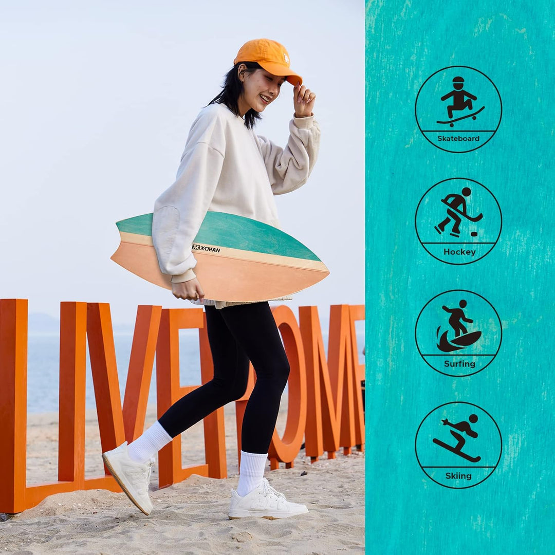 XCMAN Surf Balance Board Trainer Mit Rolle - Stabilitätstrainer Für Erwachsene Und Kinder, Zum Surfe