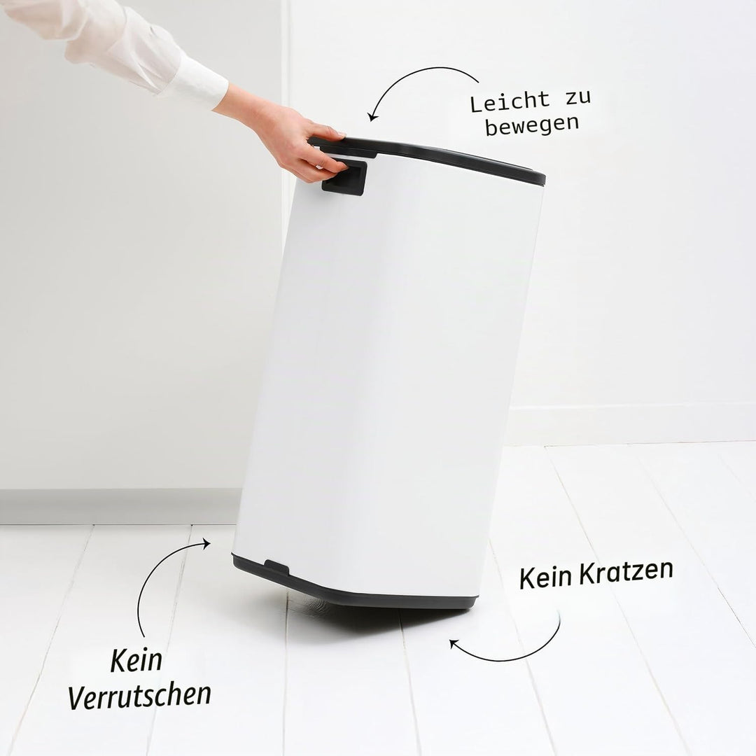Brabantia Bo Touch Bin Küchenmülleimer 30 L (mattschwarz), platzsparender Abfalleimer mit Soft-Touch