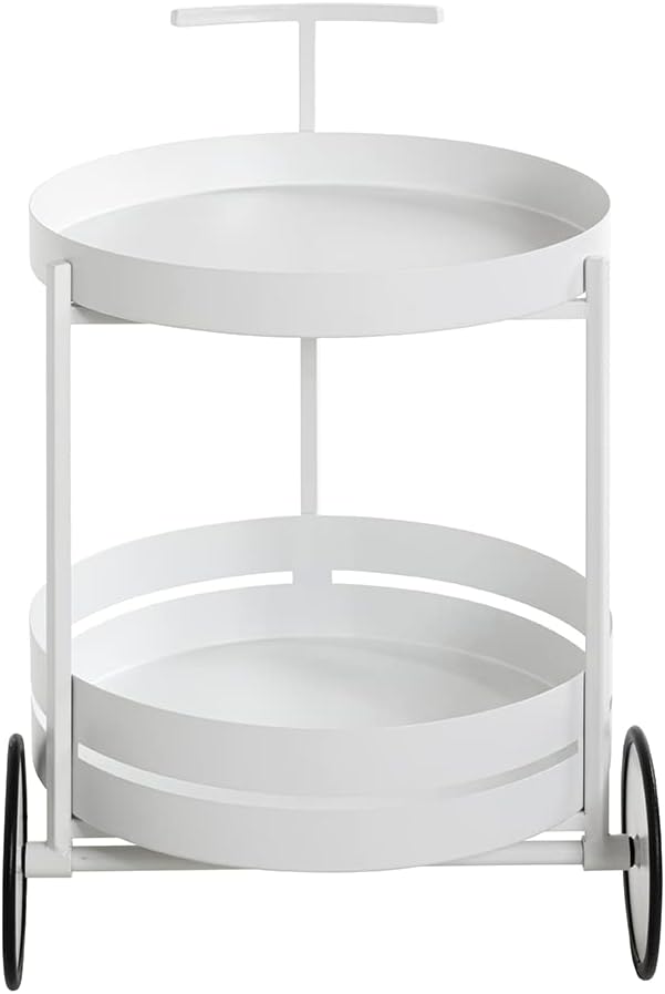HAKU Möbel Servierwagen weiss, Metall - Masse: H 62 cm x Ø 42 cm, Style: Modern Weiss Ø 42 x H 62, W