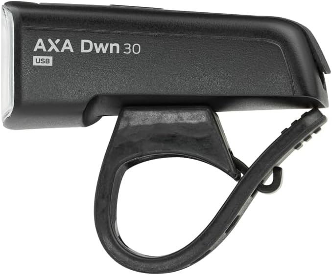 AXA Fahrradlicht Dwn Front 30 Lux – USB Aufladbar – 11 Stunden Leuchtdauer – Batterieanzeige – StVZO