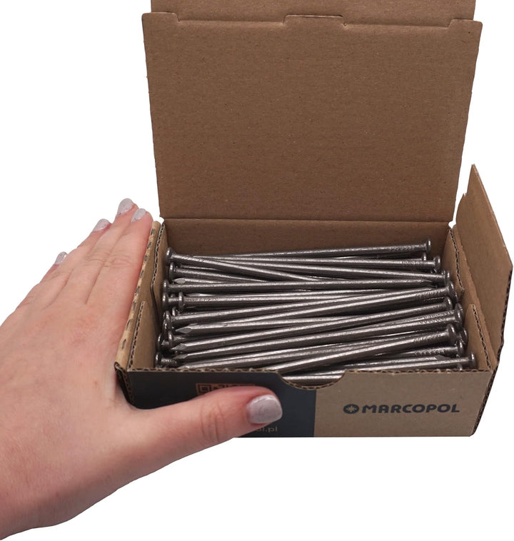(100 Stück) Kohlenstoffstahl 4,0 x 120 mm Konstruktionsnägel Flacher Rundkopf Mehrzweck Common Wire