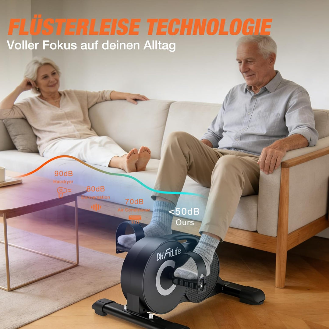 DH FitLife Pedaltrainer für Zuhause, 16-stufig magnetischer Beintrainer, extra leise & gelenkschonen
