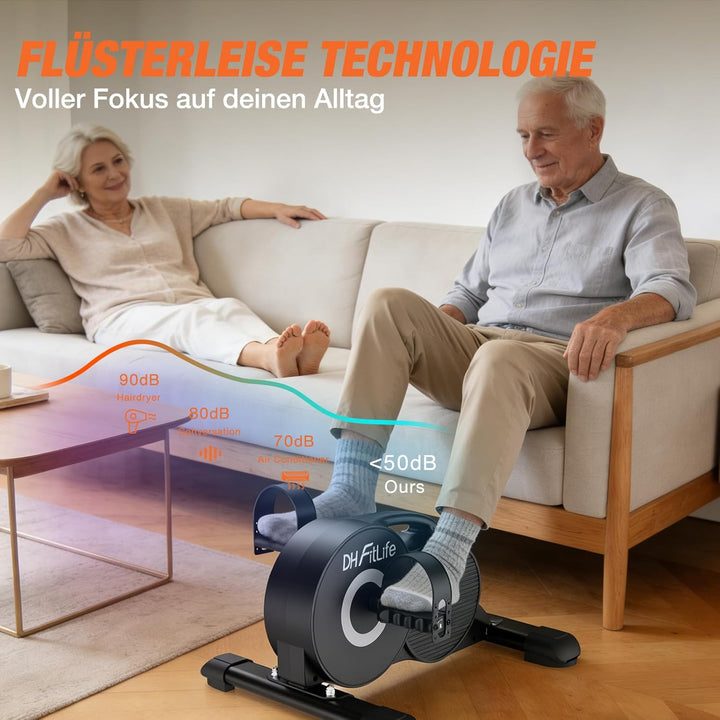 DH FitLife Pedaltrainer für Zuhause, 16-stufig magnetischer Beintrainer, extra leise & gelenkschonen