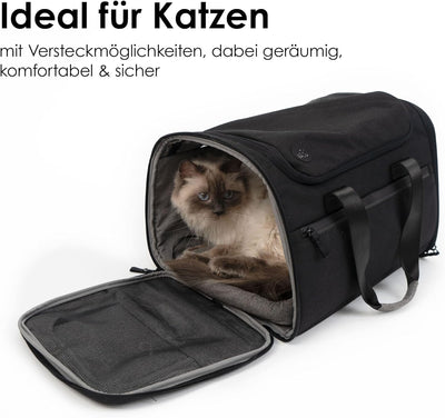 LucyBalu® Designer Katzentransporttasche | Tragetasche für Katzen mit Fenster | Katzentasche zum Kat